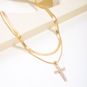 Double Chain Cross Necklace
