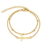 Double Chain Style Cross Bracelet