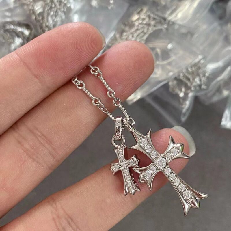 Double Cross and Rings Necklace - Image 3