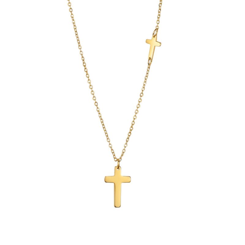 Double Cross Design Necklace - Image 2