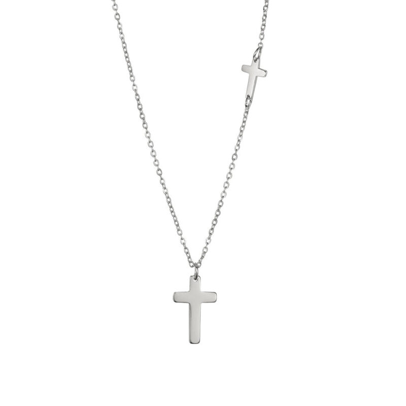 Double Cross Design Necklace