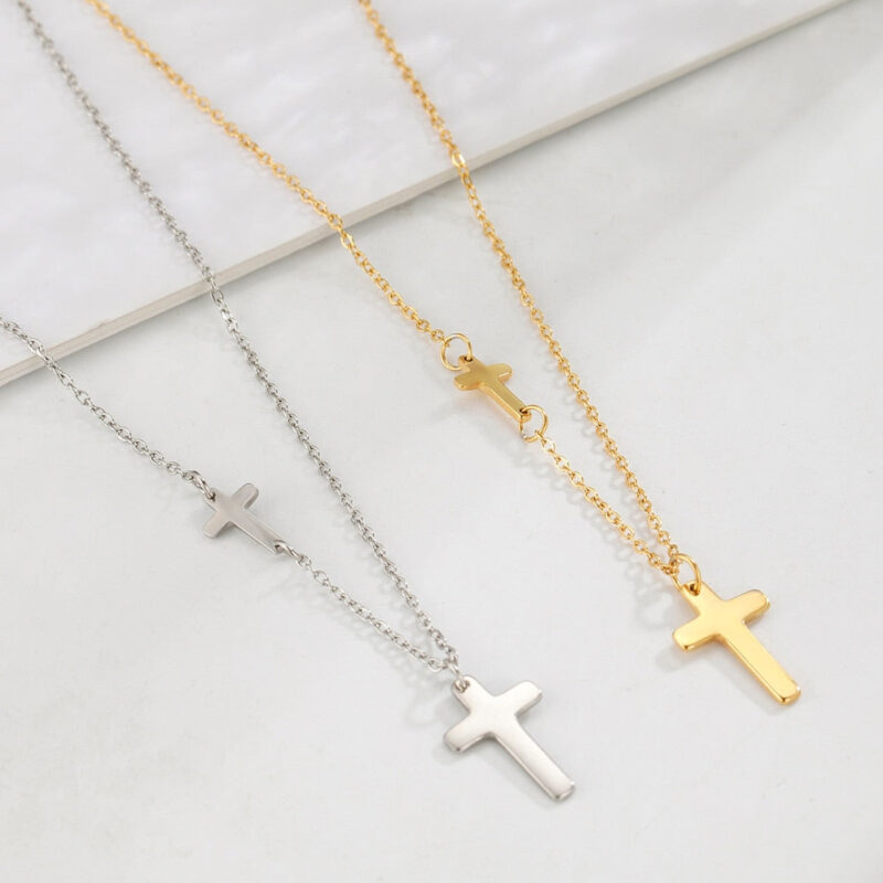 Double Cross Design Necklace - Image 5