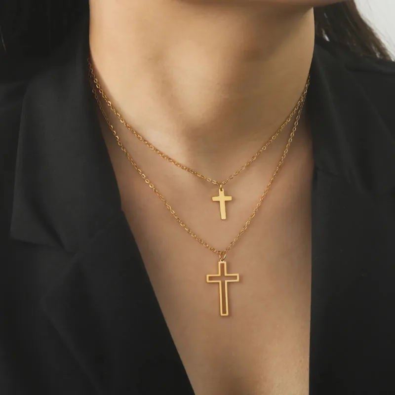Double Cross Necklace Design - Image 3