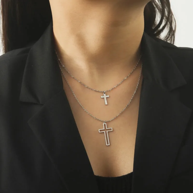 Double Cross Necklace Design