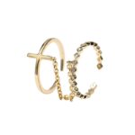 Double Golden Cross Rings