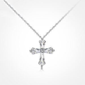 Elegant Cross Necklace with Shimmering Stones