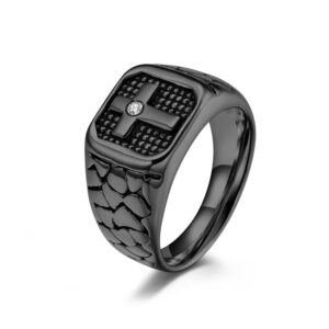 Elegant Cross Signet Ring for Men
