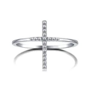 Elegant Silver Cross Ring