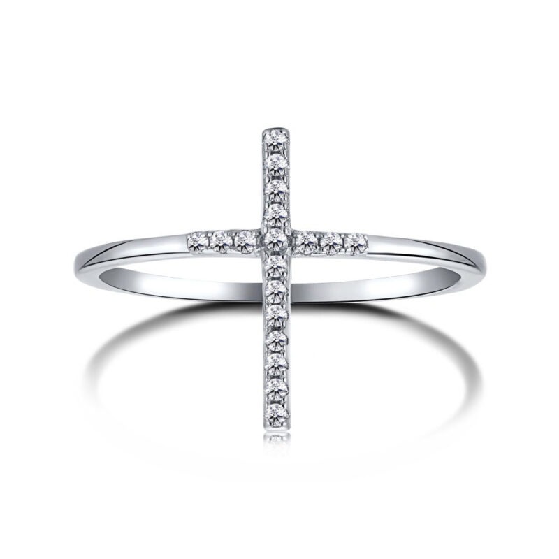 Elegant Silver Cross Ring