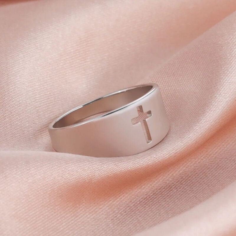 Fine Ring with Cut-out Cross - Image 3