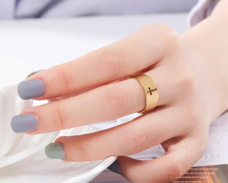 Fine Ring with Cut-out Cross - Image 2