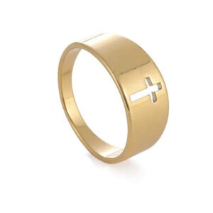 Fine Ring with Cut-out Cross