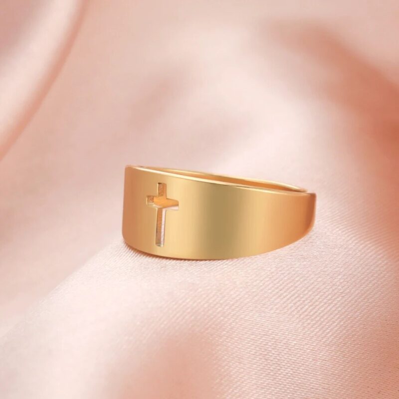 Fine Ring with Cut-out Cross - Image 7
