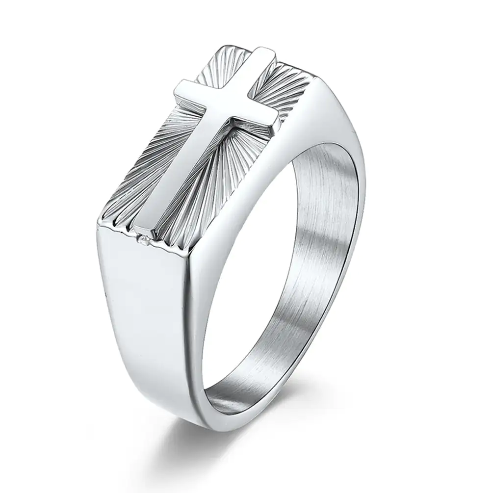 Fine Signet Ring with Cross - Image 4