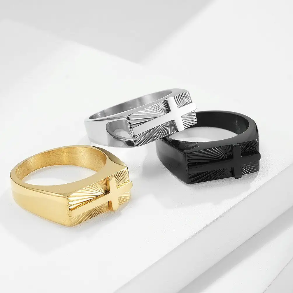 Fine Signet Ring with Cross - Image 3