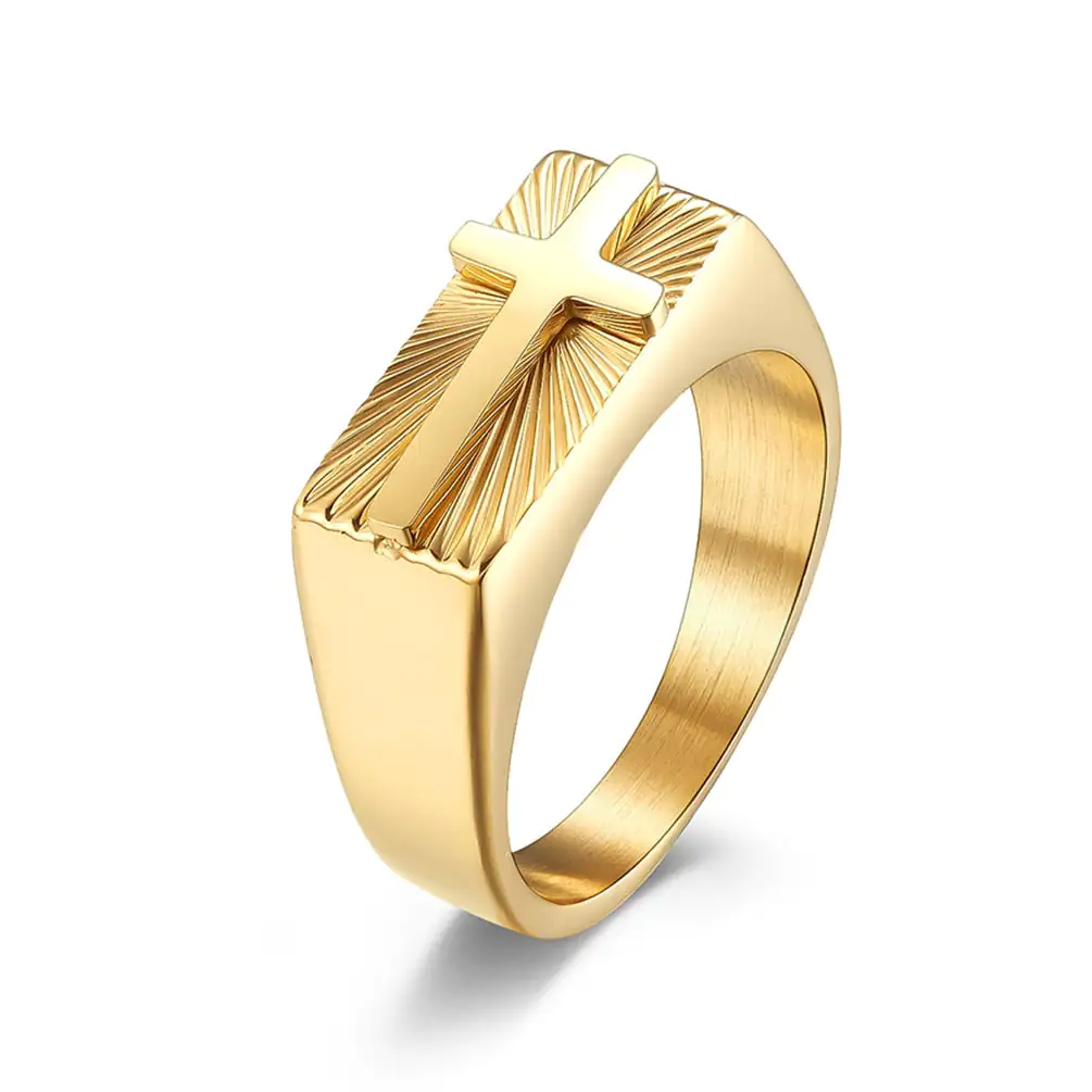 Fine Signet Ring with Cross - Image 2