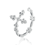 Floral Pattern Cross Ring