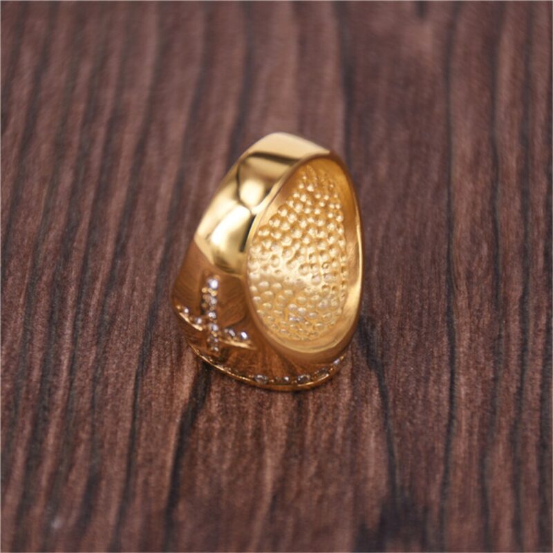 Gold Christian Signet Ring for Men - Image 4
