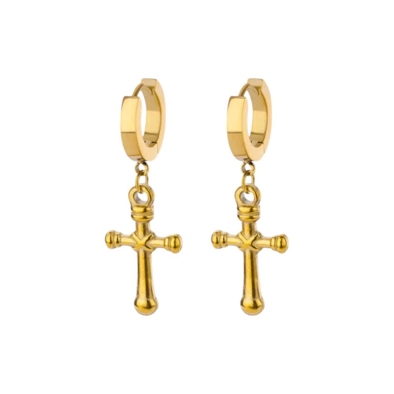 Golden Cross Earrings