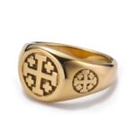 Golden Jerusalem Cross Ring