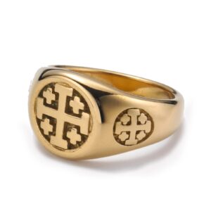 Golden Jerusalem Cross Ring