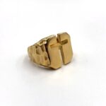 Hammered Cross Ring for Men