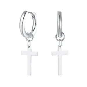 Hoop Earrings with Cross