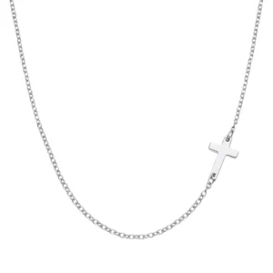Horizontal Cross Necklace in Stainless Steel
