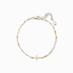 Minimalist Cross Bracelet Pastel Beads