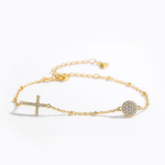 Minimalist Round Pendant Cross Bracelet