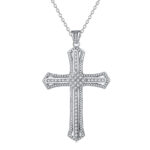 Modern Cross Necklace with Sparkling Stones