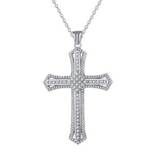 Modern Cross Necklace with Sparkling Stones