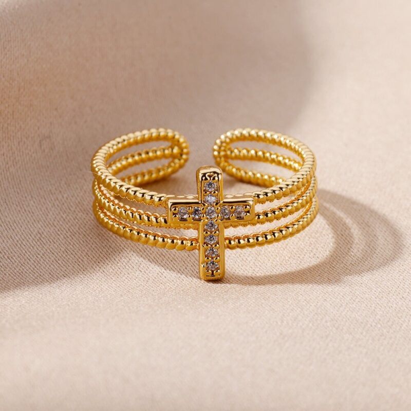 Original and Adjustable Cross Ring - Image 6