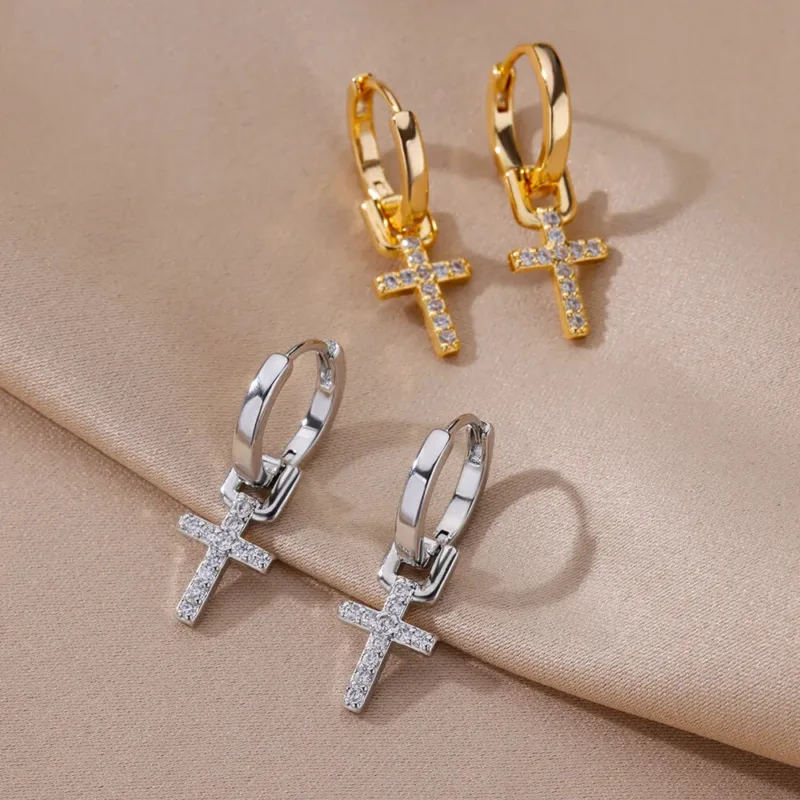 Original Cross Hoop Earrings - Image 6