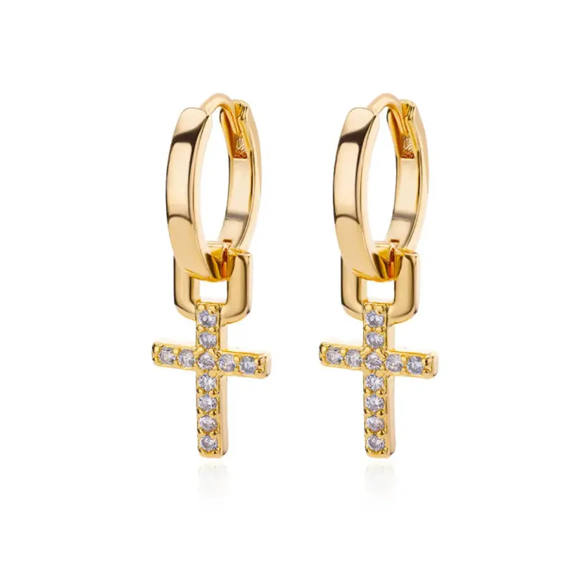 Original Cross Hoop Earrings - Image 2