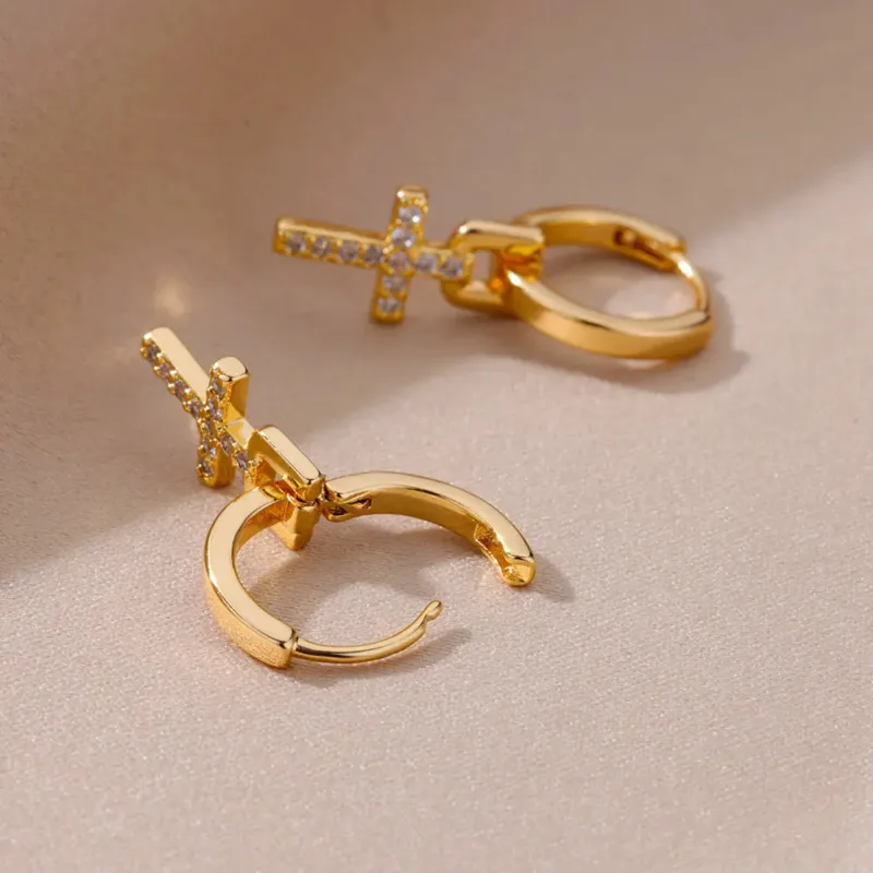 Original Cross Hoop Earrings - Image 7