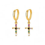 Rainbow Cross Earrings