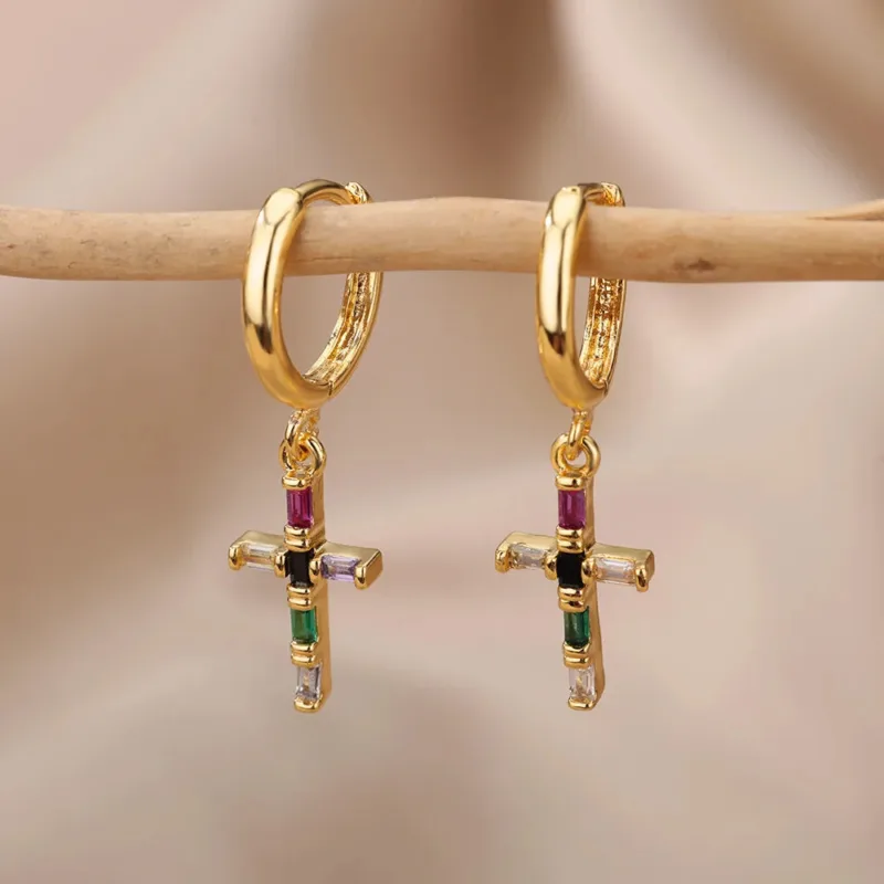 Rainbow Cross Earrings - Image 3