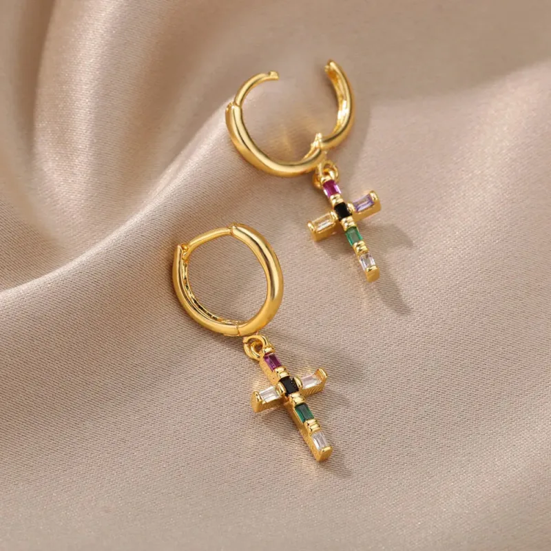 Rainbow Cross Earrings - Image 6