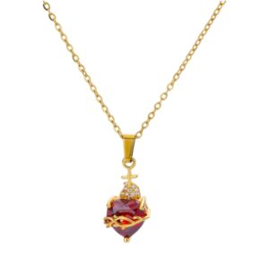 Sacred Heart Cross Necklace