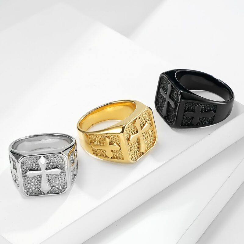 Signet Ring with Raised Cross - Image 6