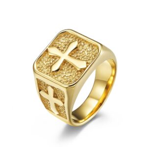 Signet Ring with Raised Cross