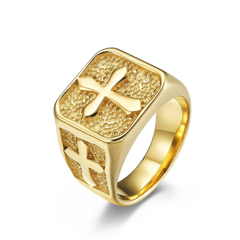 Signet Ring with Raised Cross