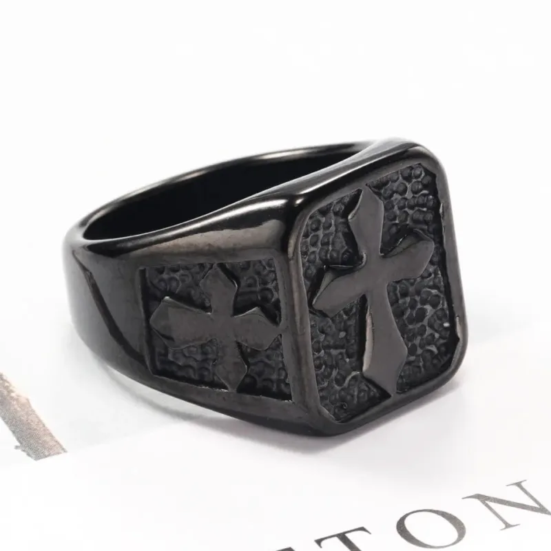 Signet Ring with Raised Cross - Image 3
