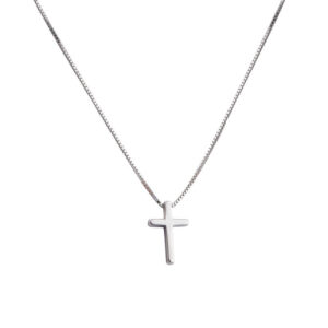 Silver Cross Necklace Choker