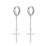 Simple and Dangling Cross Earrings