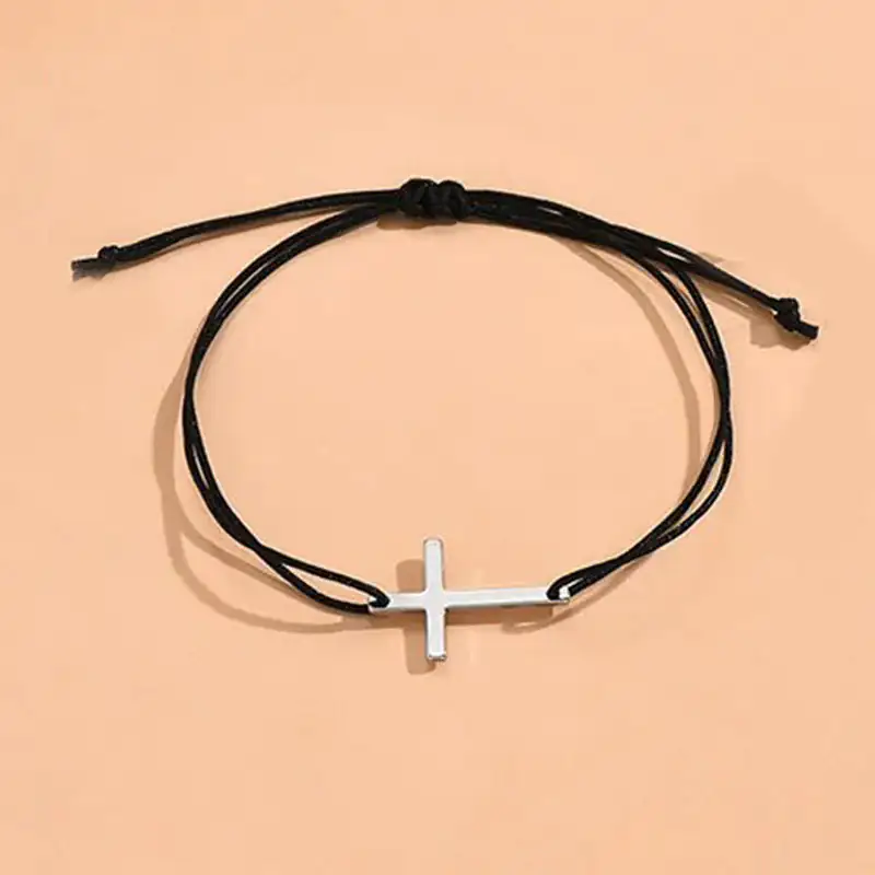 Simple Cross Bracelet with Cord - Image 6