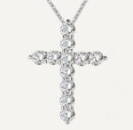 Simple Cross Pendant Necklace with Crystals