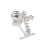Simple Cross Piercing with Shiny Stones