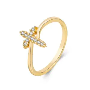 Simple Cross Ring in Cubic Zirconia